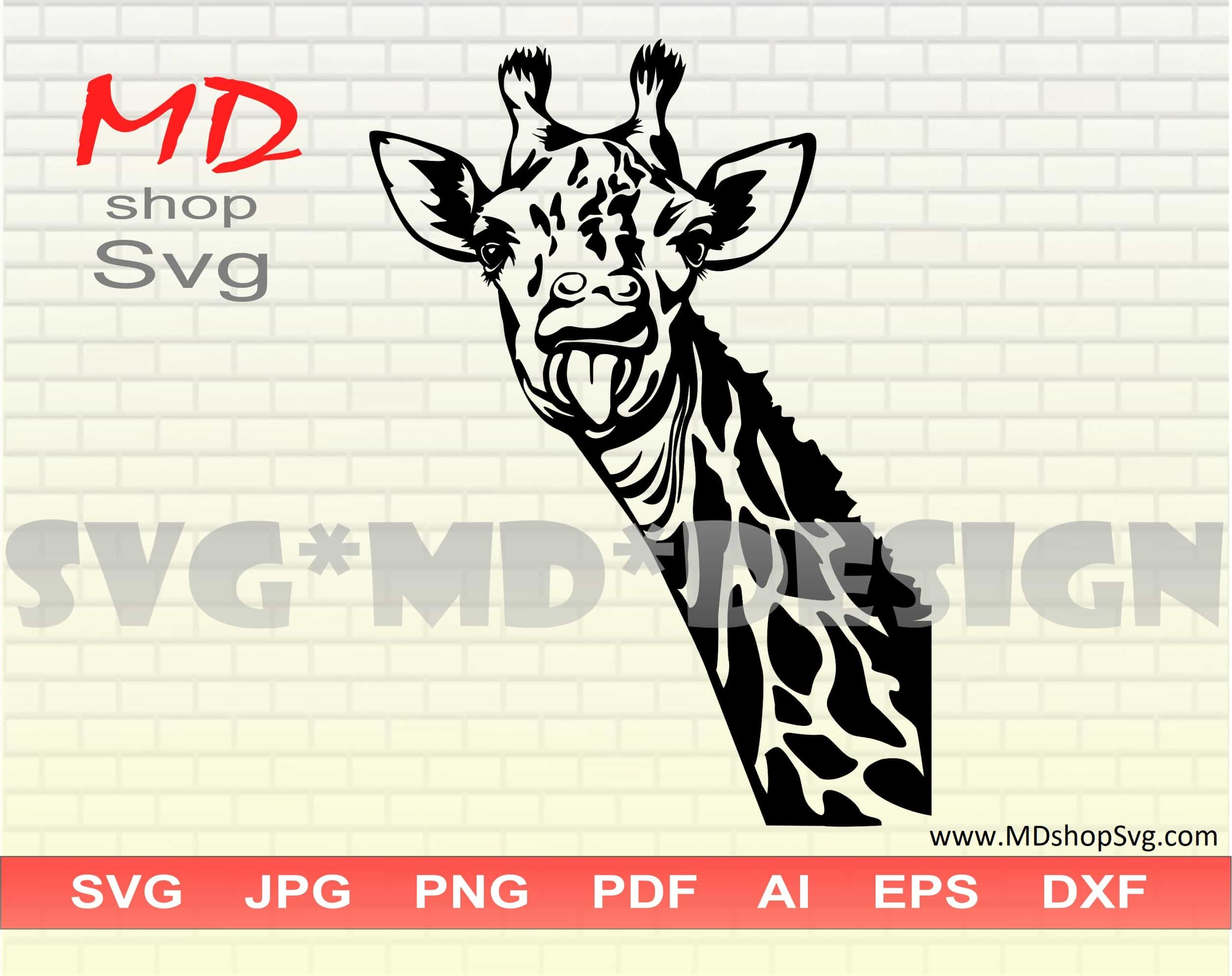 Giraffe Head SVG - Vector Svg Cut Files for Cricut & Silhouette - MDshopSvg